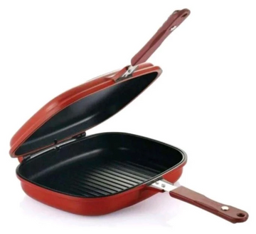 FRYING PAN-2 SIDED/RED/MED HAPPYCALL S STEEL